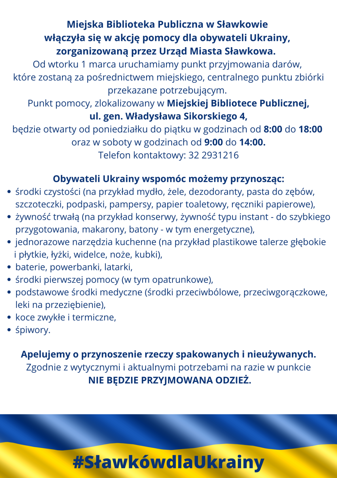 Sławkowska Biblioteka dla Ukrainy